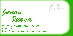 janos ruzsa business card